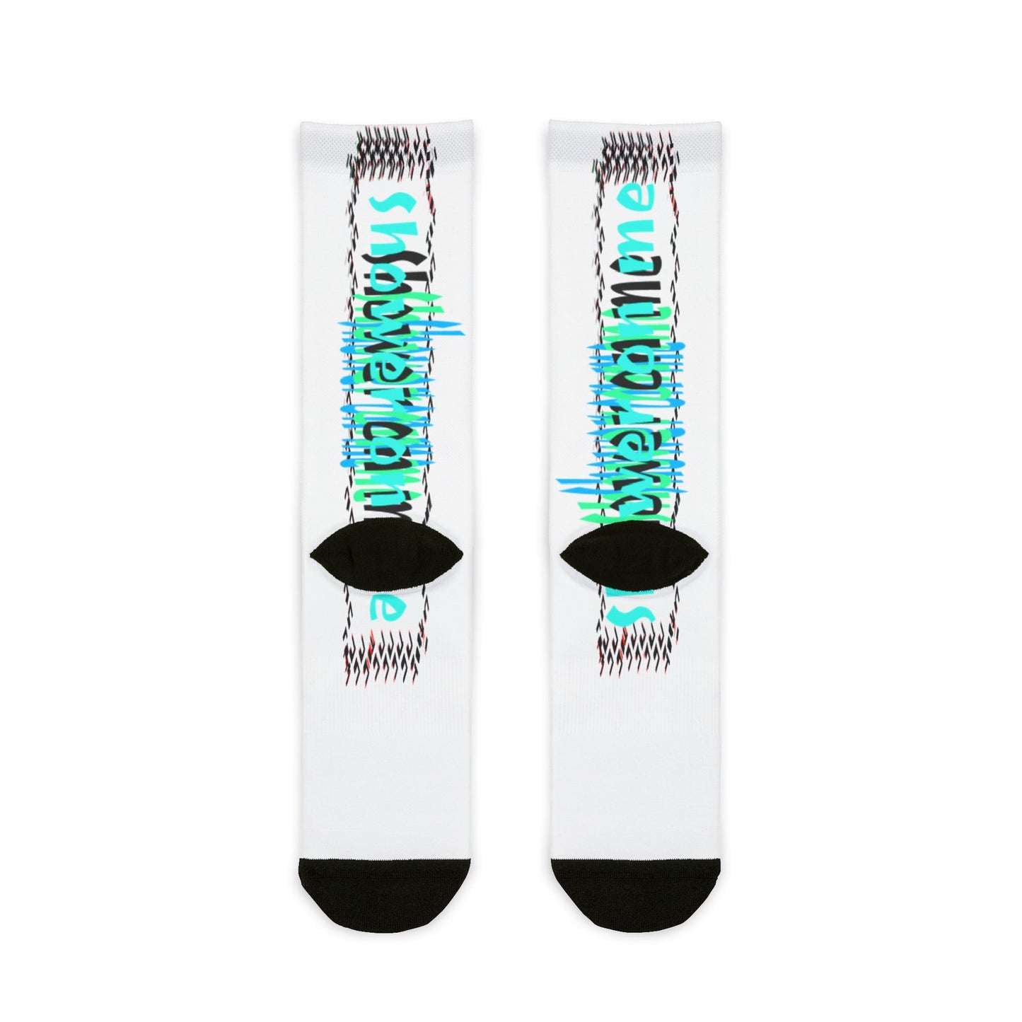 Pitch Vibrant Sublimation Crew Socks - Unique Abstract Design