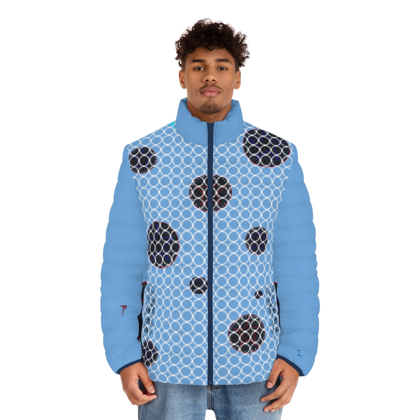 Pitch STar GrAphic Men's Puffer Jacket - Stylish and Warm Outerwear with Unique Polka Dot Design