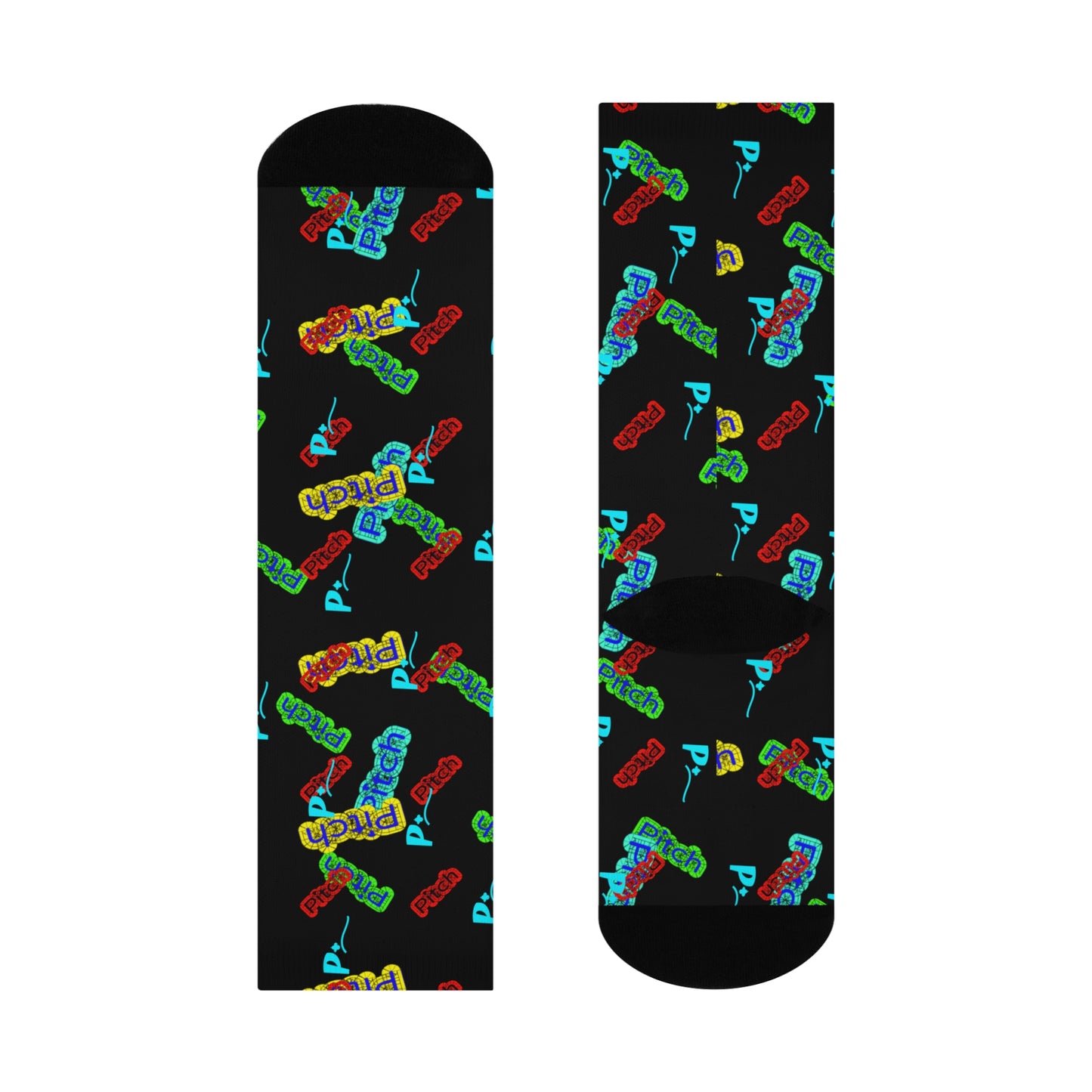 Pitch Logo Colorful Cushioned Crew Socks - Fun and Stylish Fit for Everyday Wear