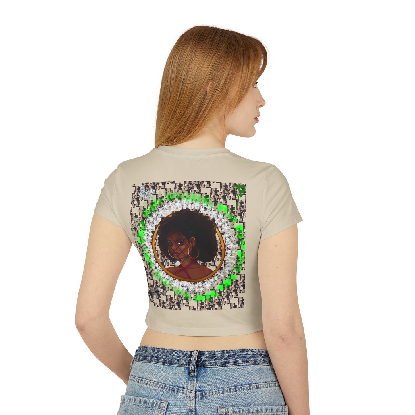 Pitch Afro Beat Hair Style Empowered Women’s Baby Tee - Celebrating Diversity and Strength