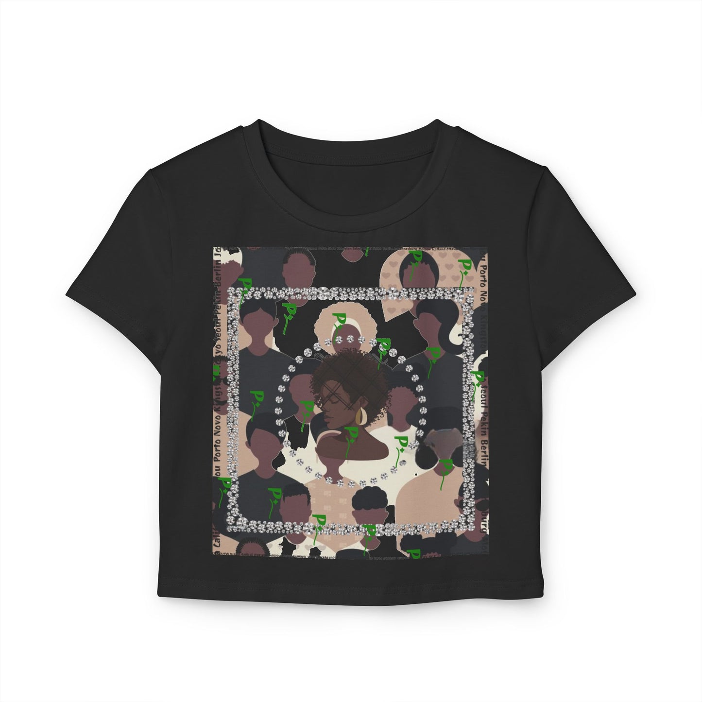 Pitch Afro Beat Hair Style Empowered Women’s Baby Tee - Celebrating Diversity and Strength