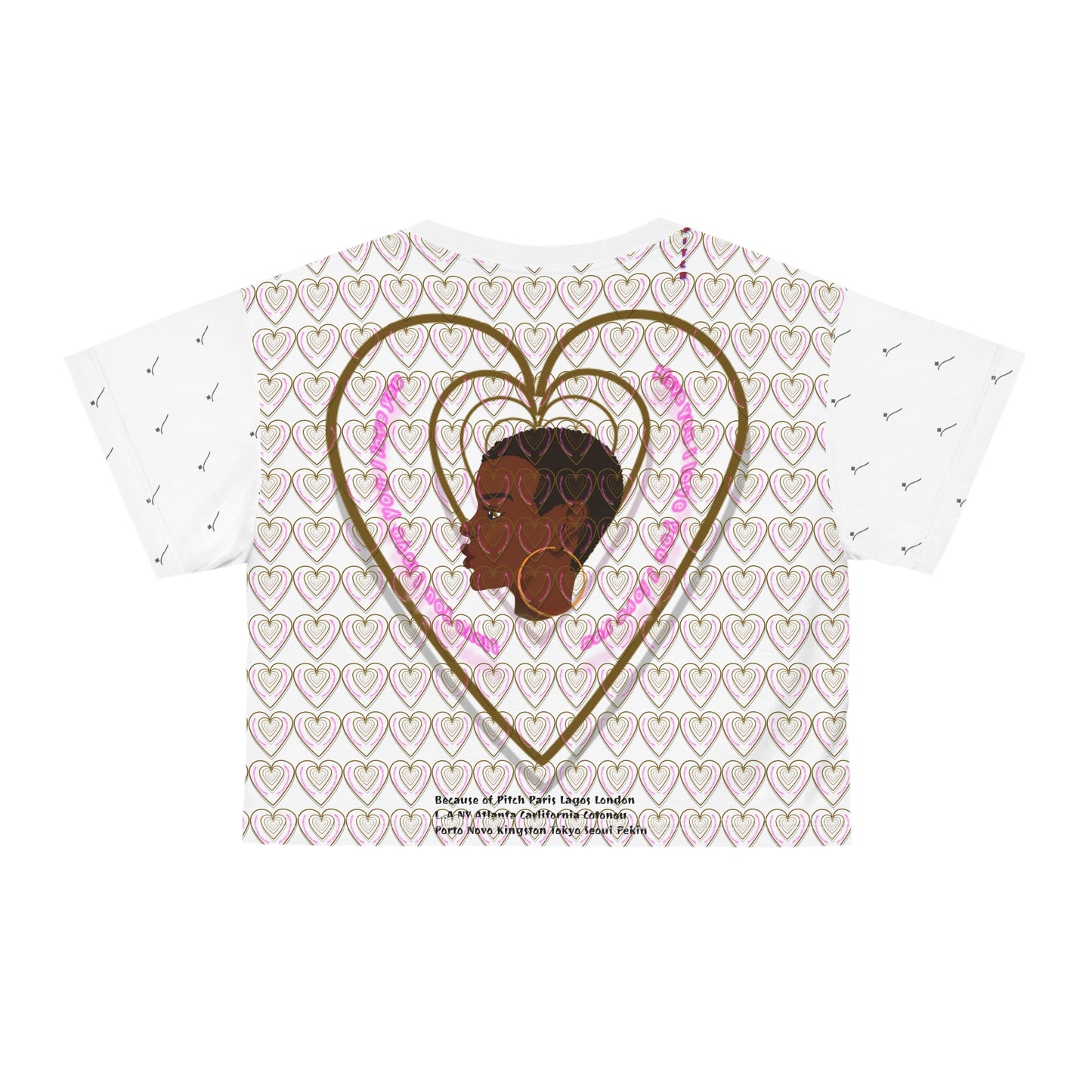 Pitch Afro Beat Heart Crop Tee