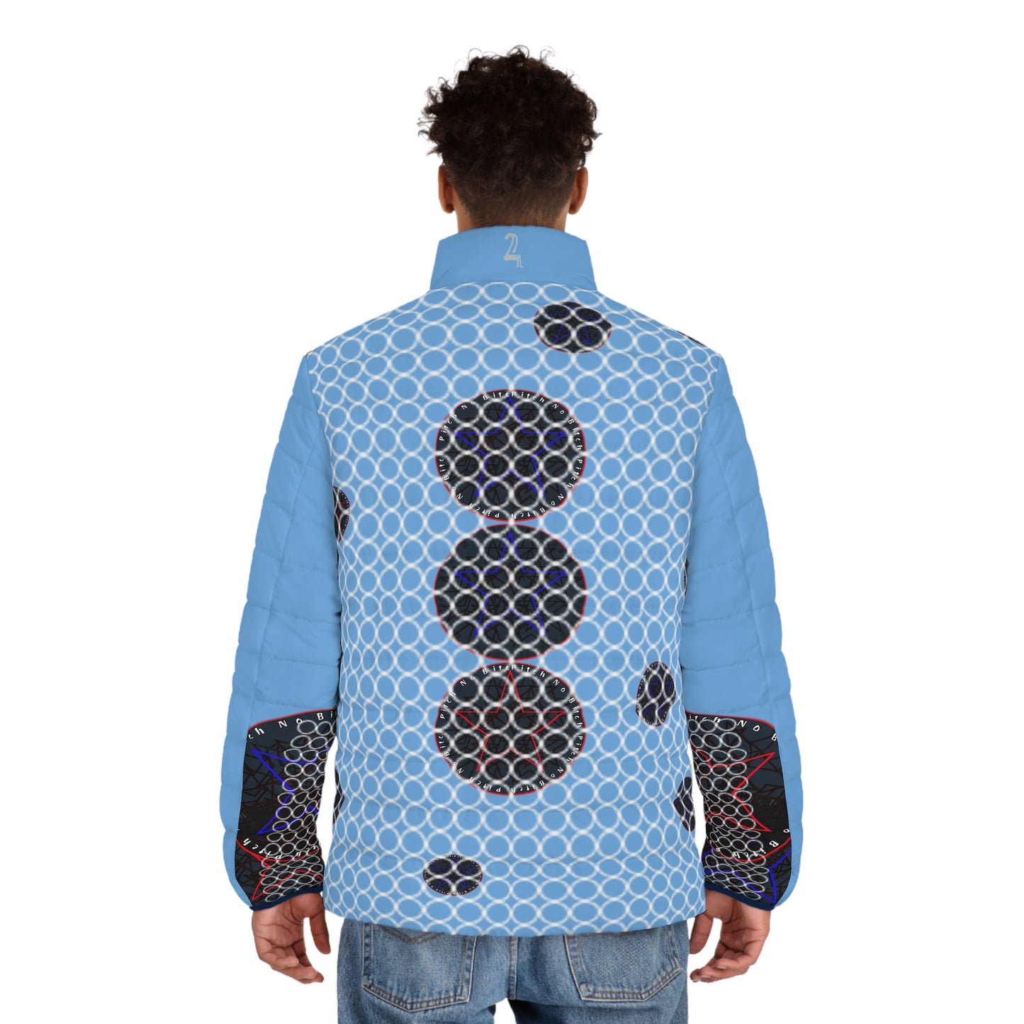 Pitch STar GrAphic Men's Puffer Jacket - Stylish and Warm Outerwear with Unique Polka Dot Design