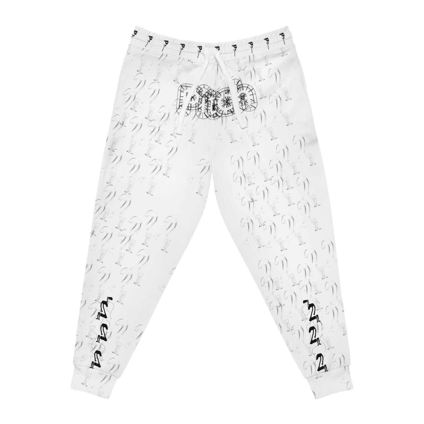 Graphic Print Athletic Joggers -Men Wear