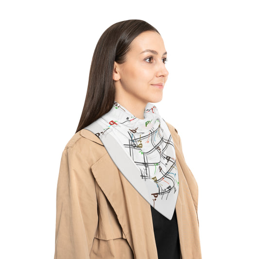 Poly Scarf - Pitch Abstract Pattern Stylish Accessory