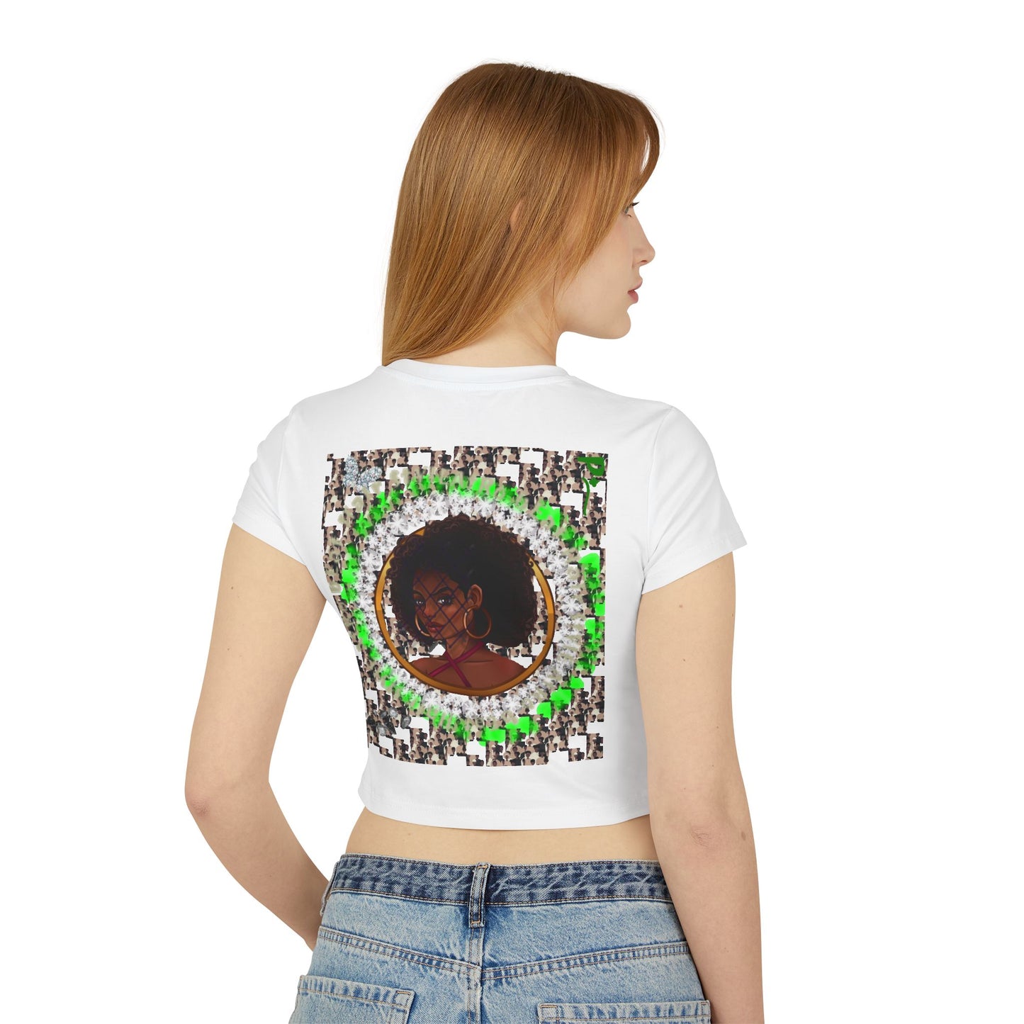 Pitch Afro Beat Hair Style Empowered Women’s Baby Tee - Celebrating Diversity and Strength