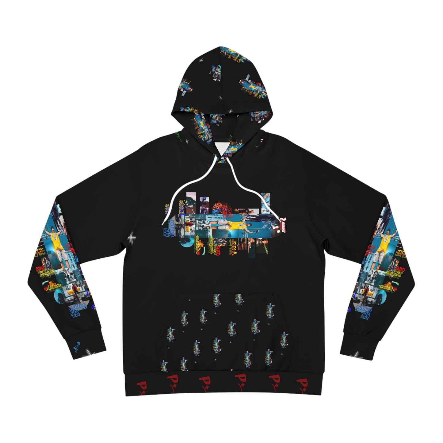 Pitch Skate Cascade Graphic Urban Art Fashion Hoodie - Colorful Cityscape Design