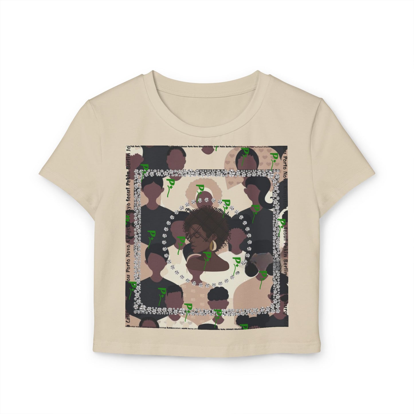 Pitch Afro Beat Hair Style Empowered Women’s Baby Tee - Celebrating Diversity and Strength