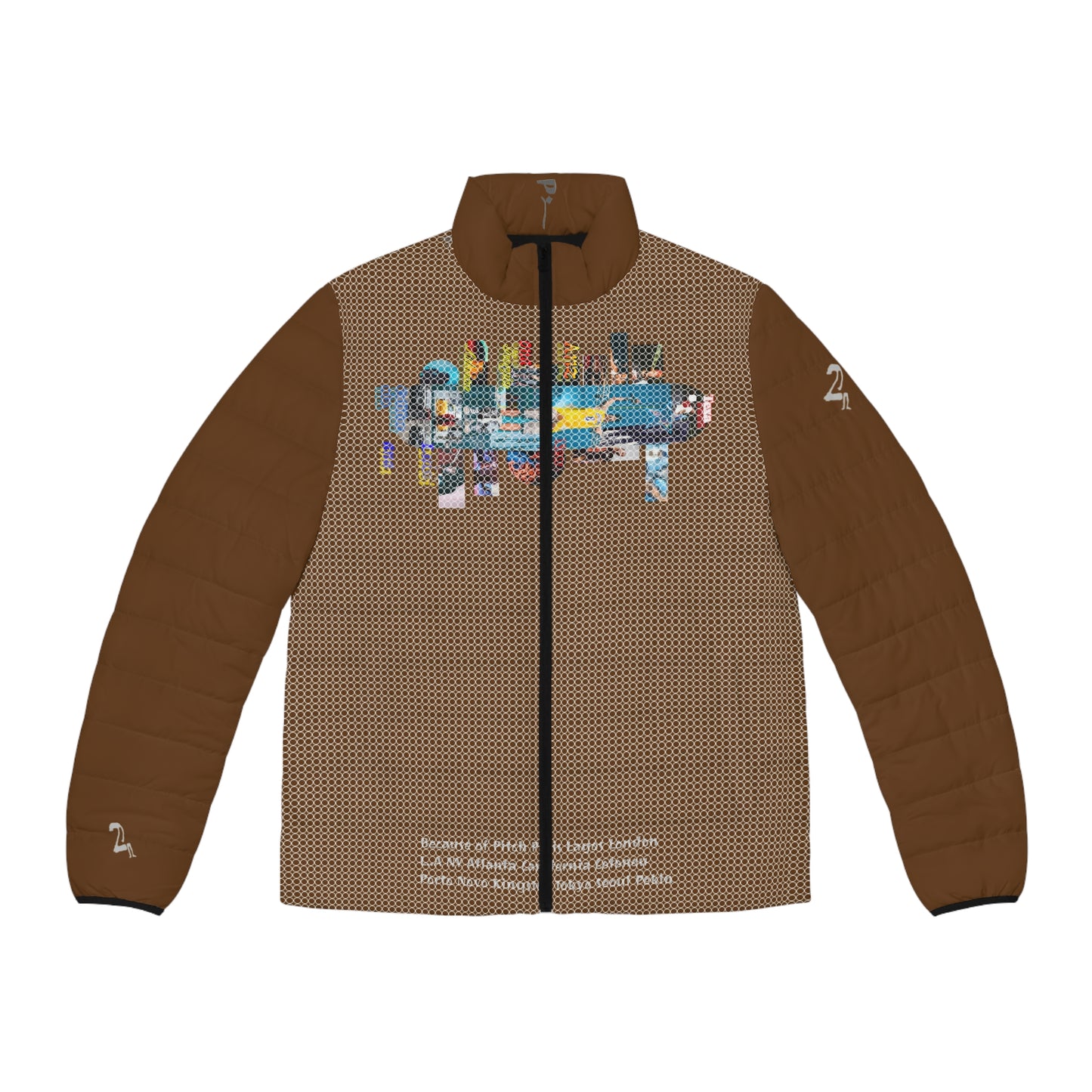 Pitch Puffer Jacket - Skate Cascade Urban Style Men's Jacket with Colorful Travel Print