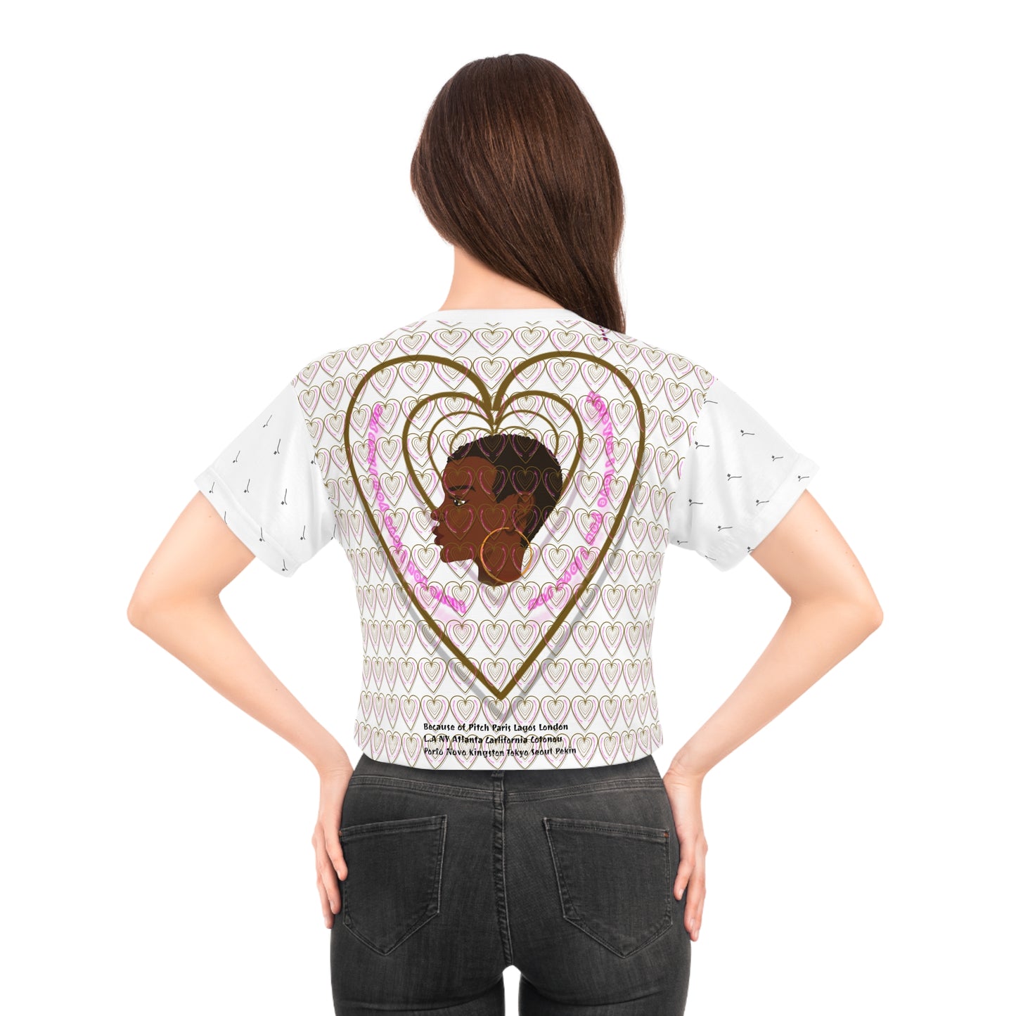 Pitch Afro Beat Heart Crop Tee