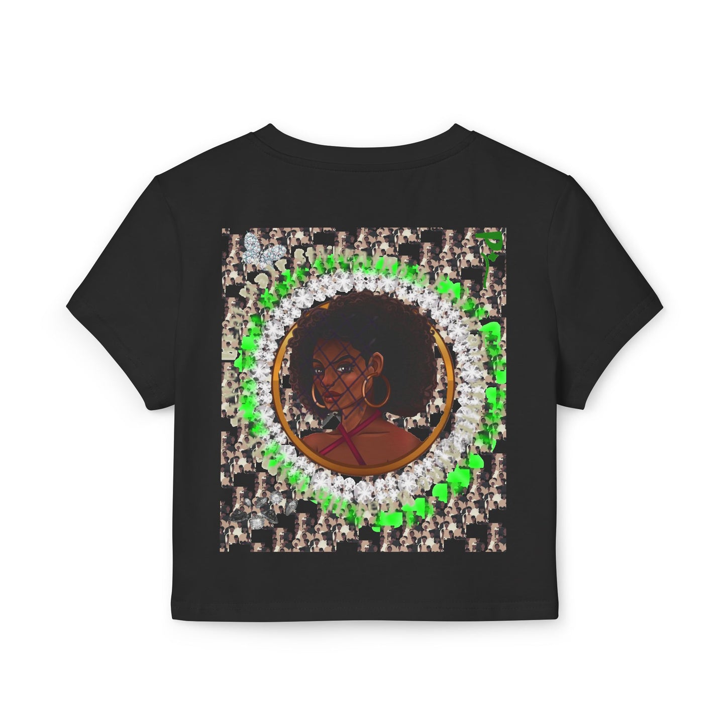 Pitch Afro Beat Hair Style Empowered Women’s Baby Tee - Celebrating Diversity and Strength