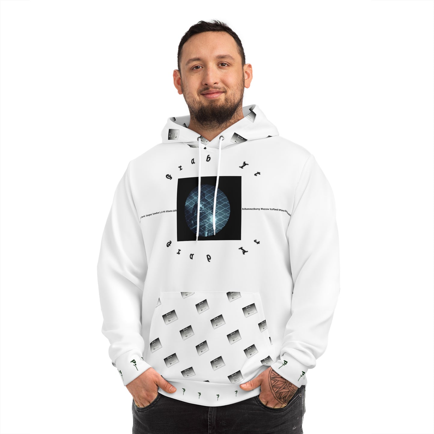 Pitch Stage Vibes Fashion Hoodie - Trendy White Design with Unique Patterns