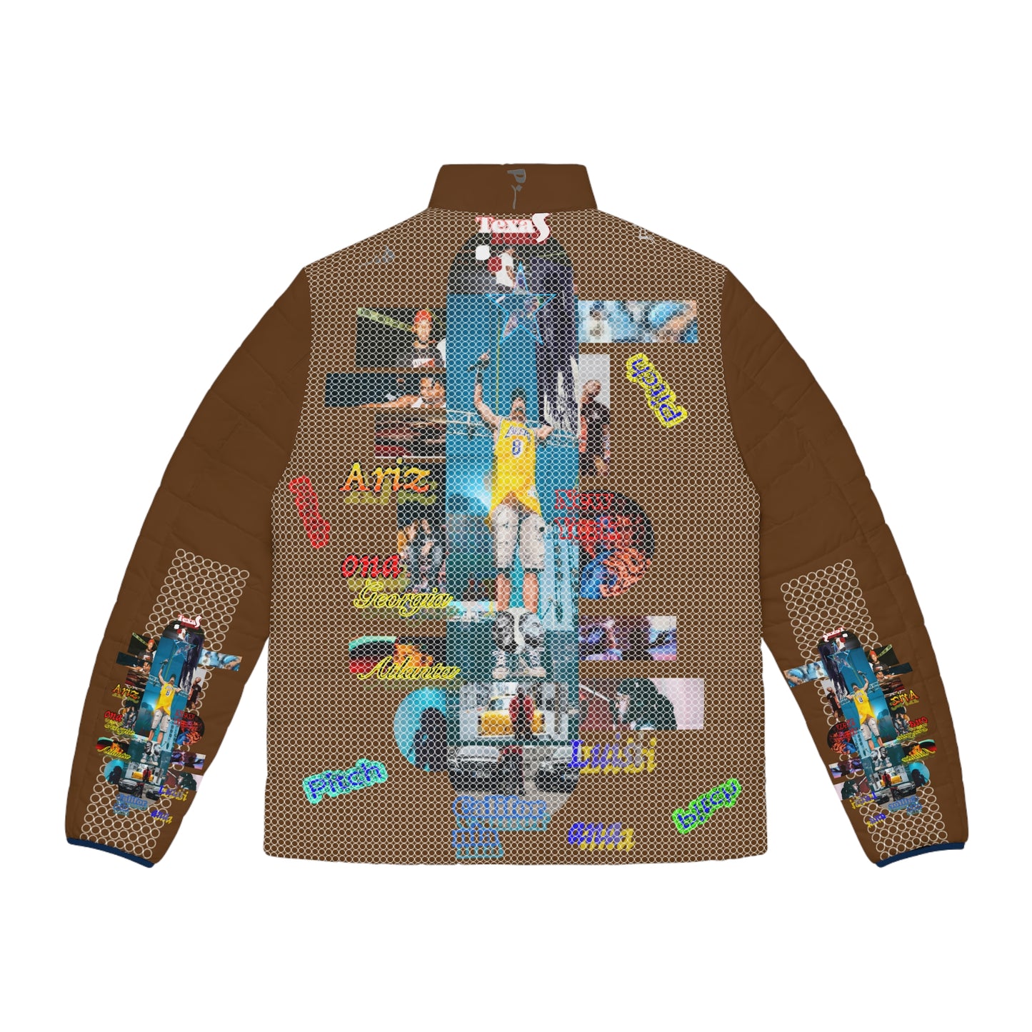 Pitch Puffer Jacket - Skate Cascade Urban Style Men's Jacket with Colorful Travel Print