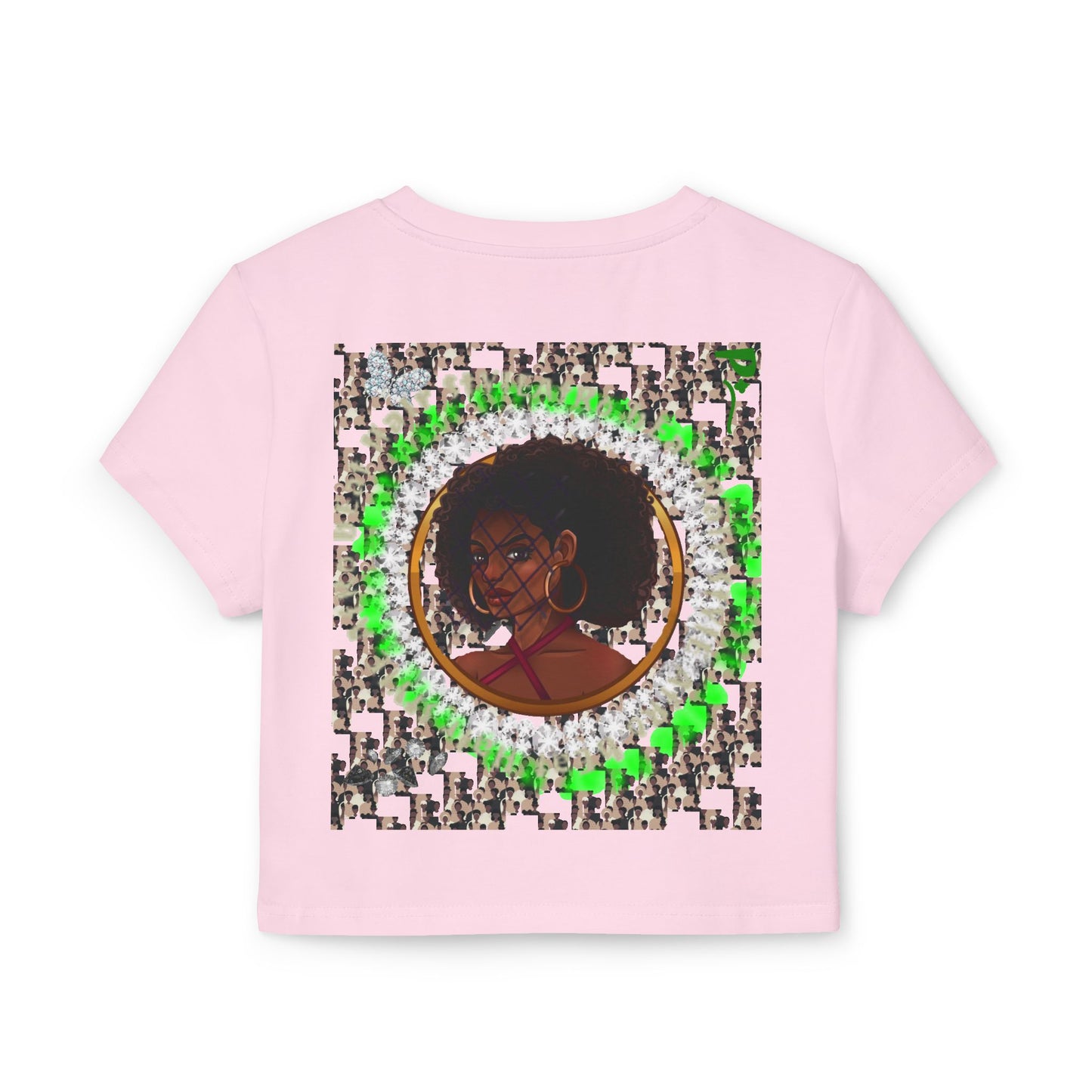 Pitch Afro Beat Hair Style Empowered Women’s Baby Tee - Celebrating Diversity and Strength