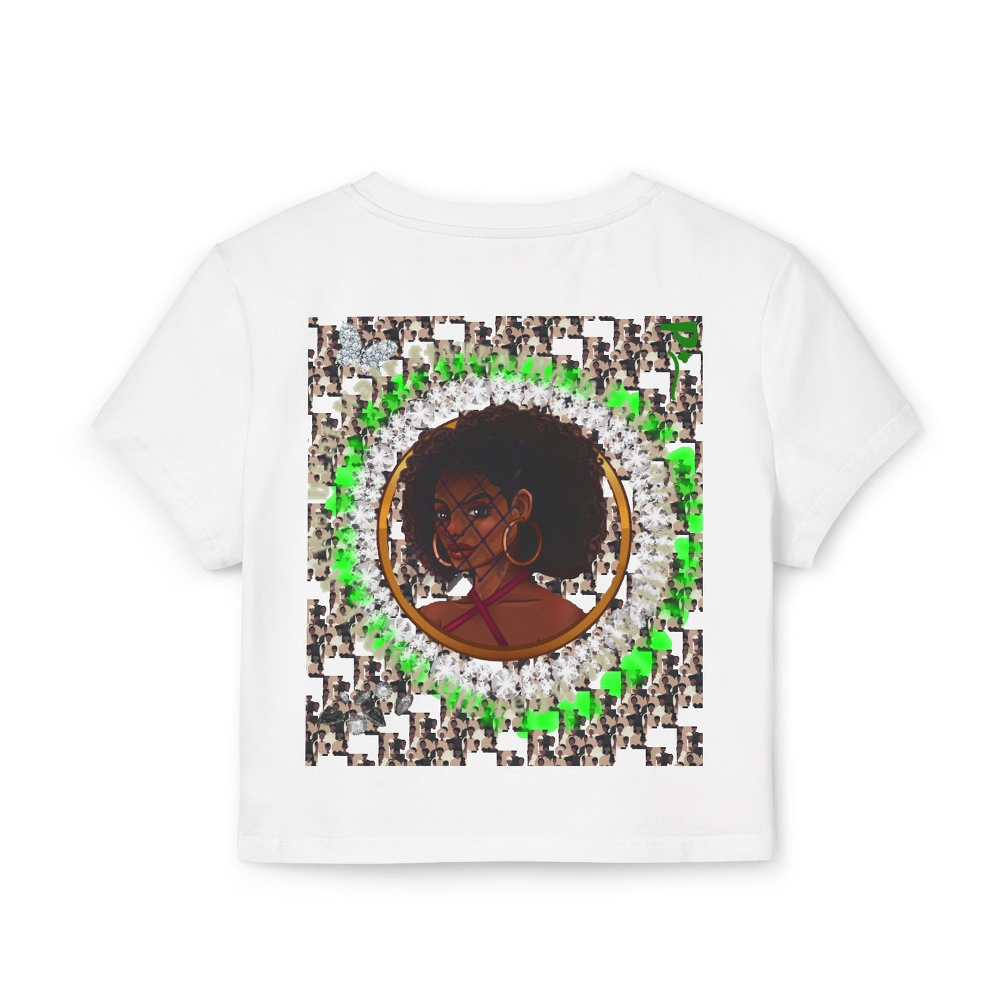 Pitch Afro Beat Hair Style Empowered Women’s Baby Tee - Celebrating Diversity and Strength