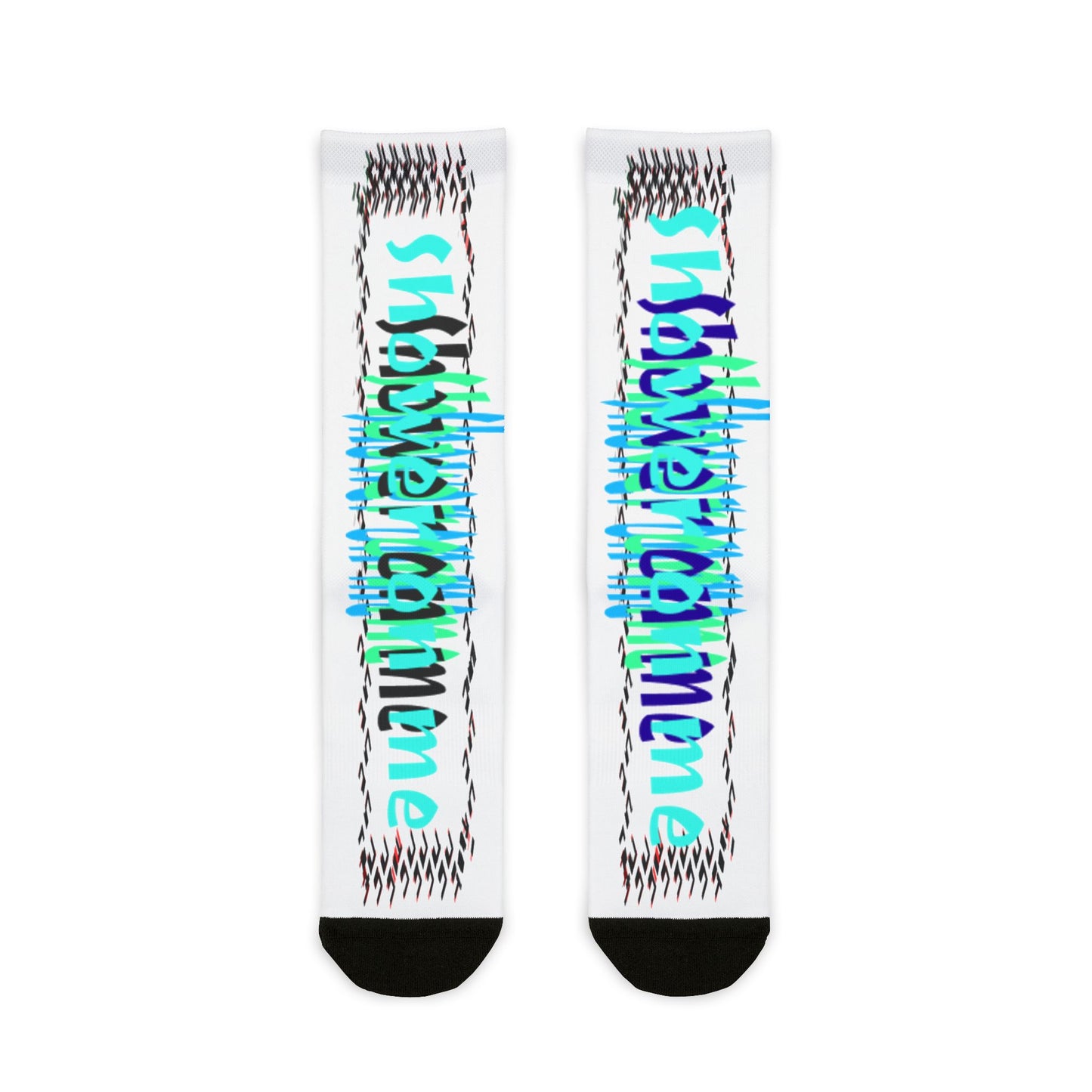 Pitch Vibrant Sublimation Crew Socks - Unique Abstract Design