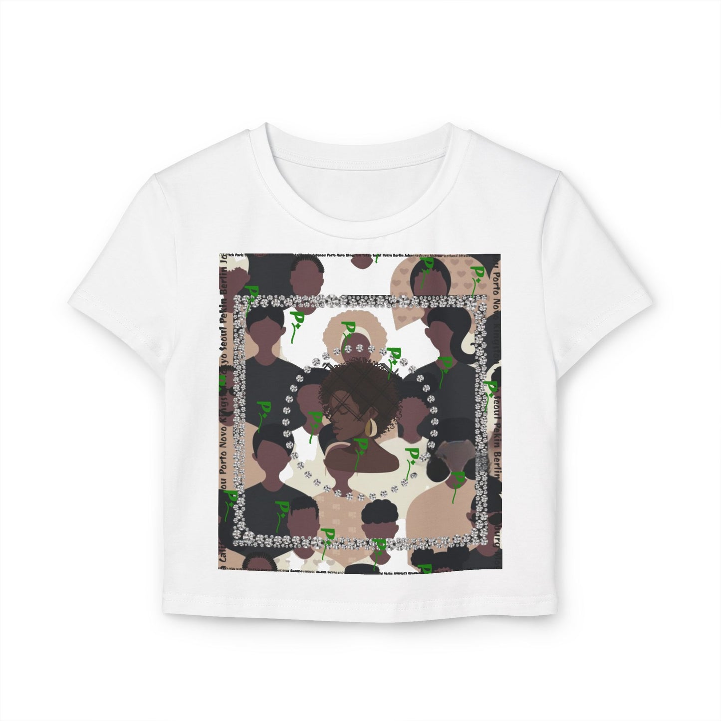 Pitch Afro Beat Hair Style Empowered Women’s Baby Tee - Celebrating Diversity and Strength