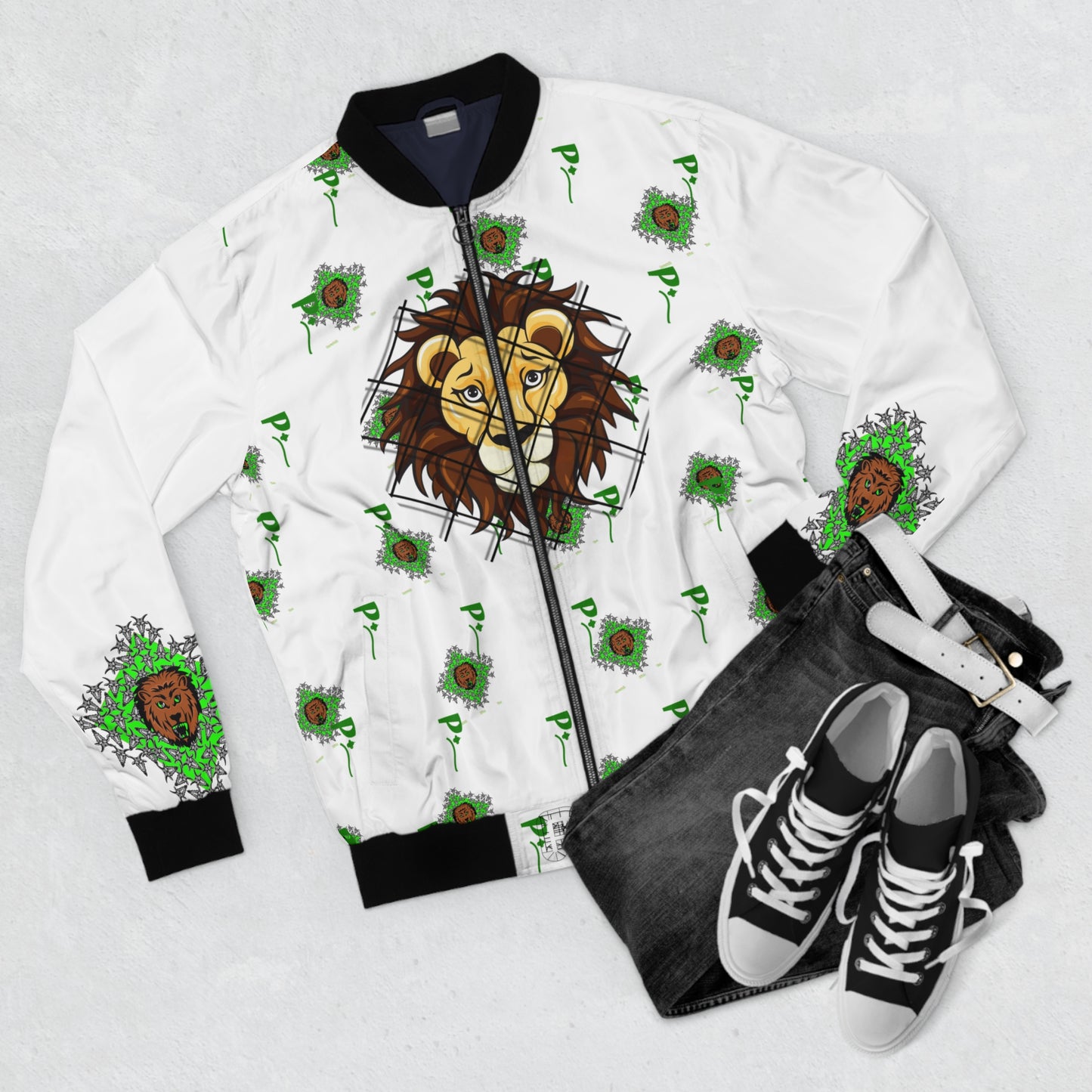 Pitch Men's Bomber Jacket - Fierce Lion Design for Bold Style and Adventure