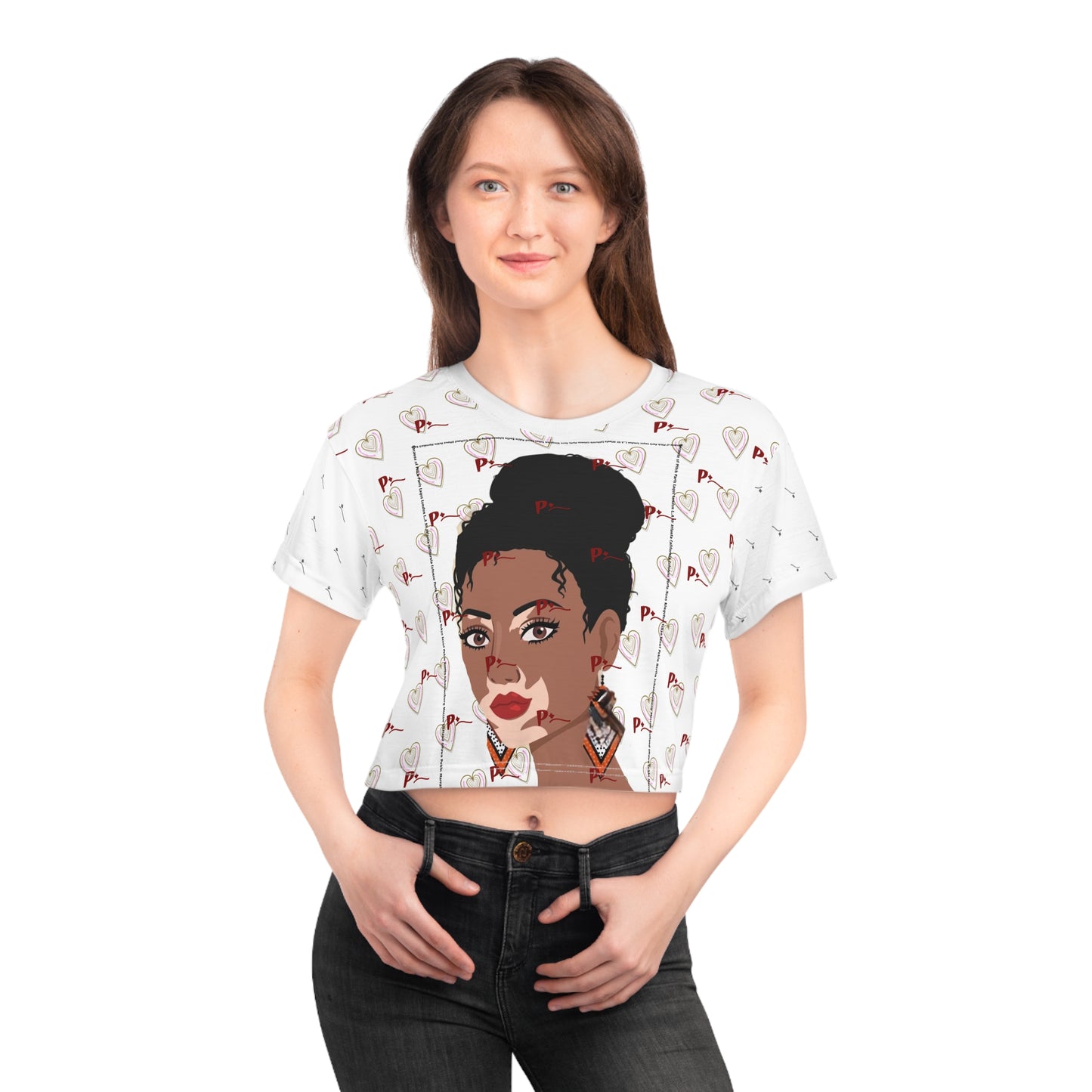 Pitch Afro Beat Heart Crop Tee