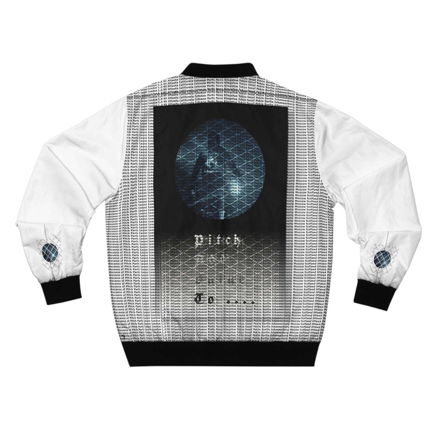 Pitch Bomber Jacket - Cyberpunk Style Futuristic Graphic Design Men's Outerwear