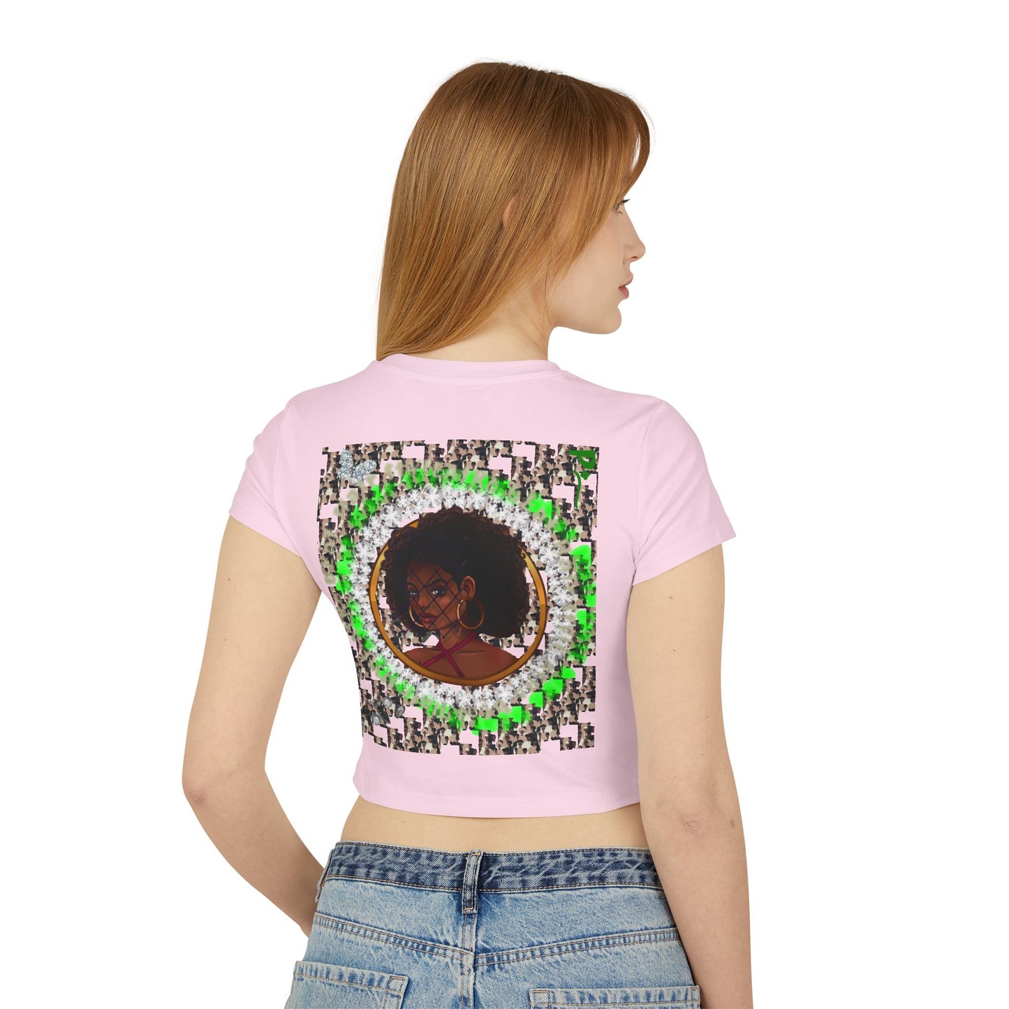 Pitch Afro Beat Hair Style Empowered Women’s Baby Tee - Celebrating Diversity and Strength