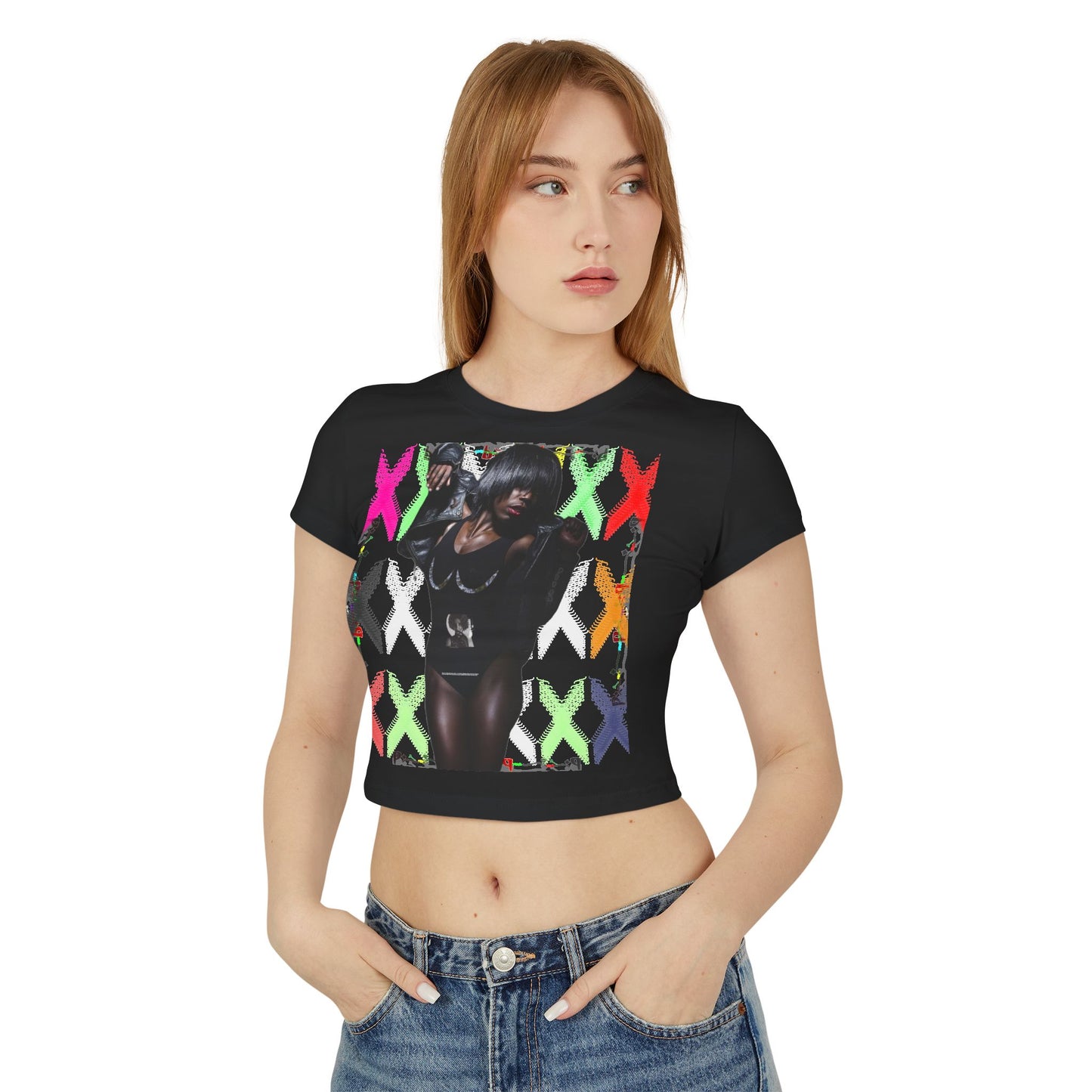 Pitch Baby Tee - Pitch Edgy Women's Baby Tee with Bold Graphic Design