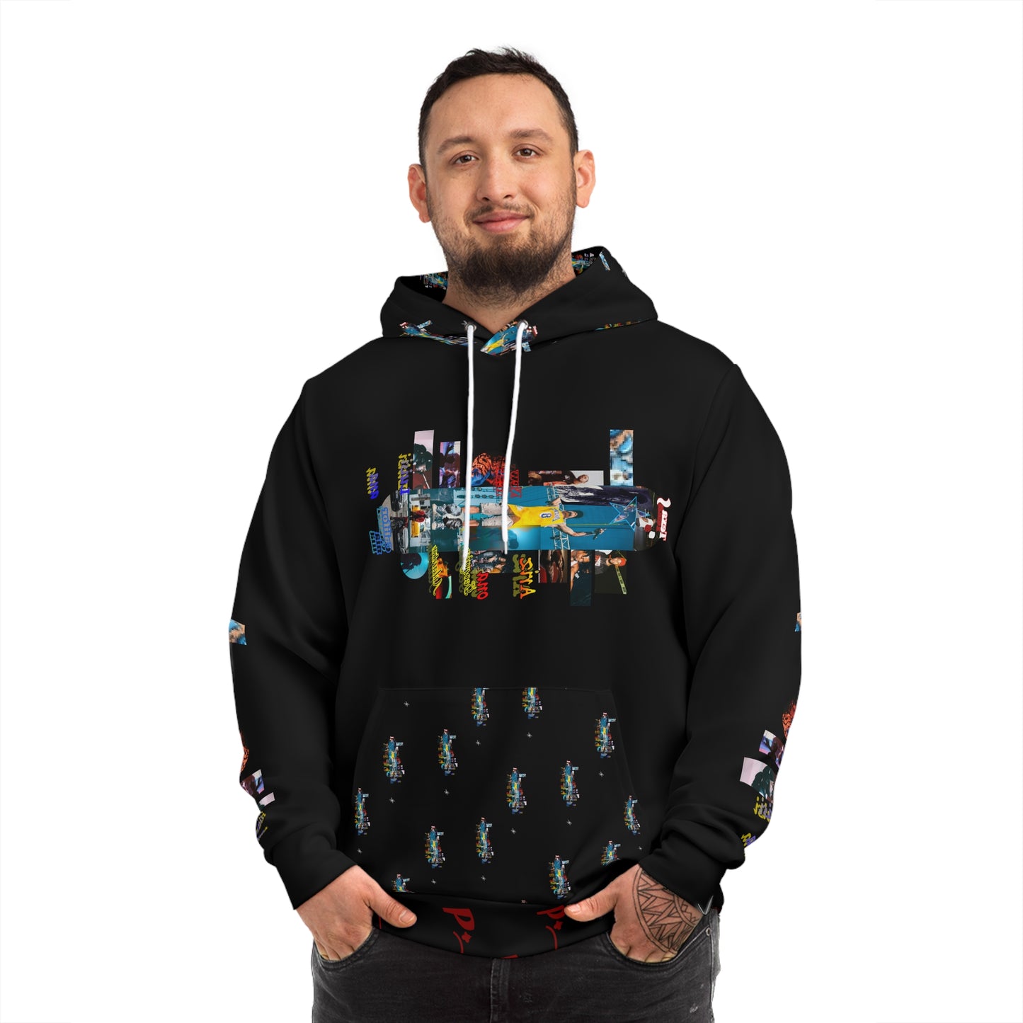 Pitch Skate Cascade Graphic Urban Art Fashion Hoodie - Colorful Cityscape Design