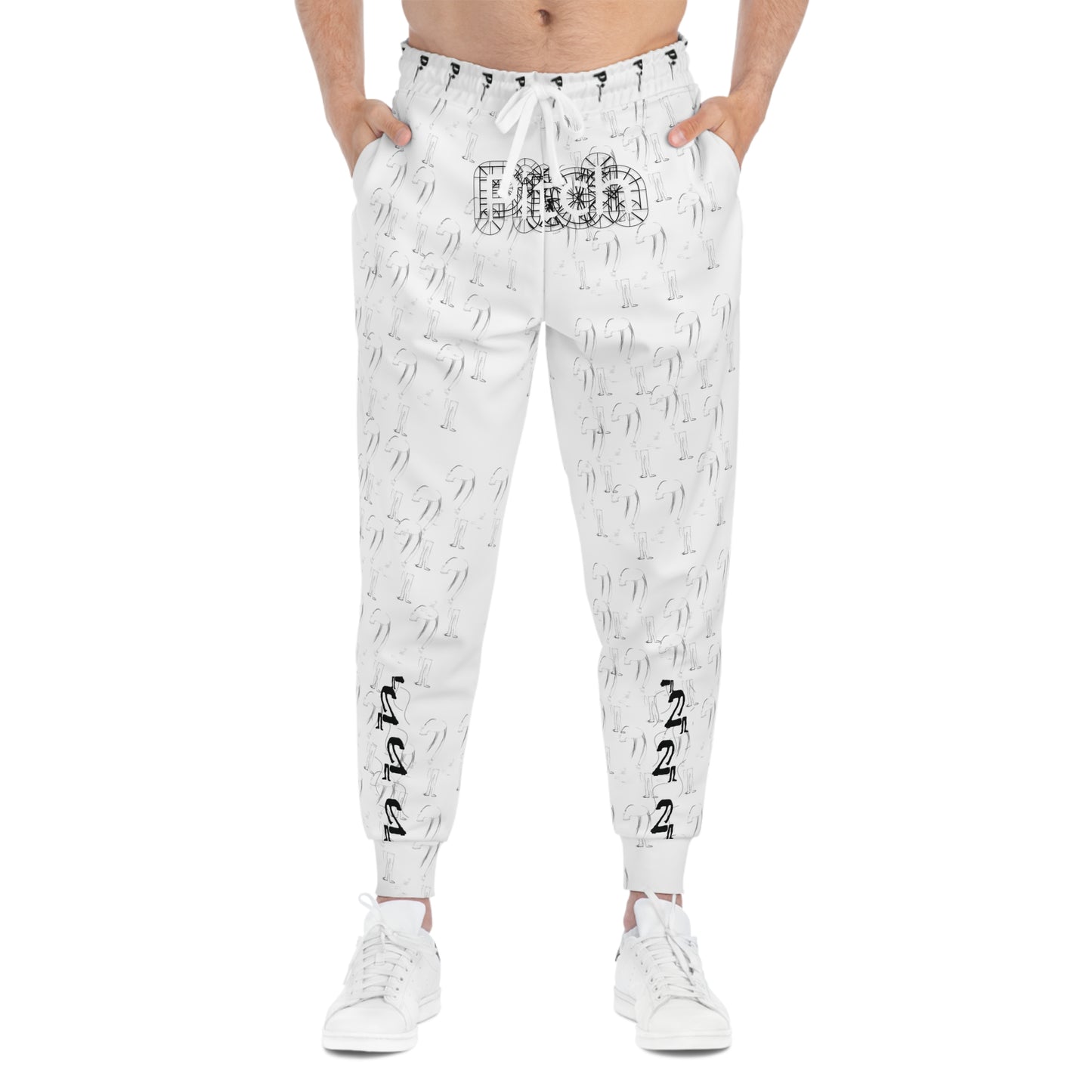 Graphic Print Athletic Joggers -Men Wear