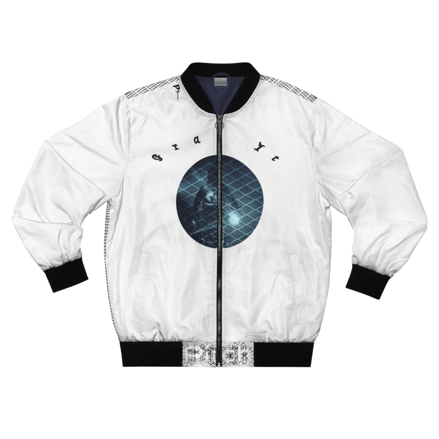 Pitch Bomber Jacket - Cyberpunk Style Futuristic Graphic Design Men's Outerwear