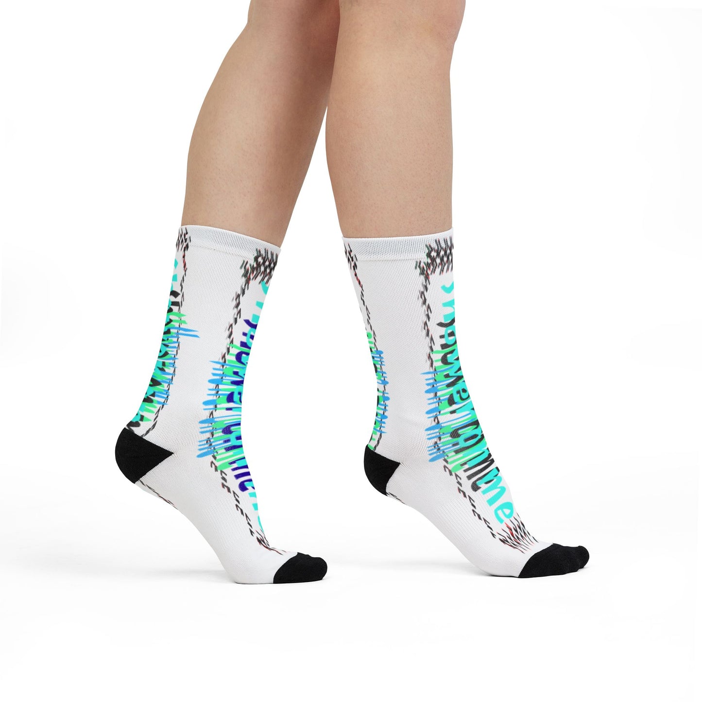 Pitch Vibrant Sublimation Crew Socks - Unique Abstract Design